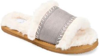 Journee Collection Mardie Faux Fur Slipper in Grey at Nordstrom Rack, Size 11