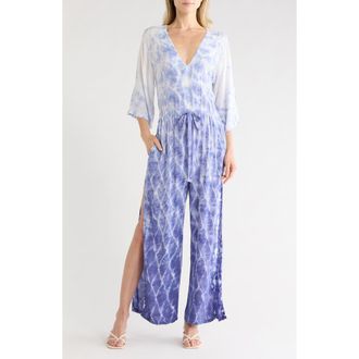 Young Fabulous & Broke Kahala Wide Leg Jumpsuit in Dusk Navy Links Wash at Nordstrom Rack, Size X-Small