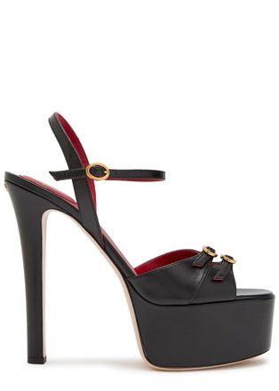 Valentino Garavani Crasher 145 Leather Sandals - Black - 40 (IT40 / UK7)