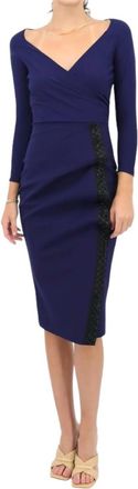 La Petite Robe Di Chiara Boni Nastina Cocktail Dress In Blu Notte