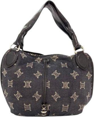 Celine Pre-owned Shoulder Bags, female, Black, Size: ONE SIZE Pre-owned Vintage Denim Shoulder Bag