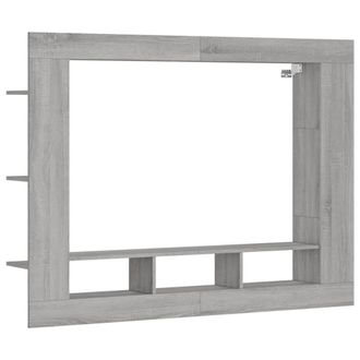 Berkfield Home TV Cabinet Grey Sonoma 152x22x113 cm Engineered Wood | Size: 152 x 22 x 113 cm
