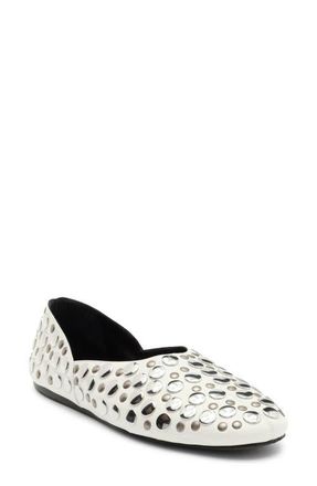 Khaite Jane Stud Ballet Flat in Optic White at Nordstrom, Size 6.5Us
