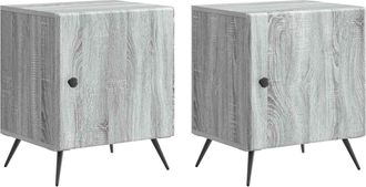 vidaXL Armario De Noche 2 Uds. Gris Sonoma 43 X 34,5 X 50 Cm Vidaxl