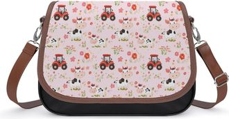 Generic Farm Truck Red Tractor Crossbody Bags for Women Shoulder Messenger Bag Purse Handbags