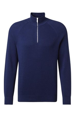Brunello Cucinelli ZIP TURTLENECK SWEATER Size: 50, colour: BLUE