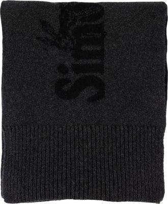 Simone Rocha Unisex Logo Wool Scarf Black
