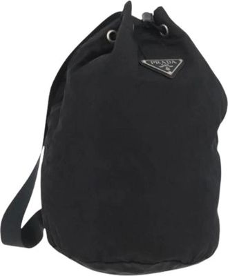 Prada Pre-owned Bucket Bags, female, Black, Size: ONE SIZE Pre-owned Vintage Nylon Bucket Bag