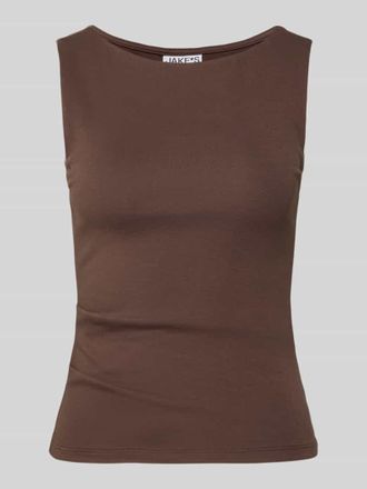 Jake*s Casual Top mit breiten Tr&auml;gern und Rundhalsausschnitt in Dunkelbraun, Gr&ouml;&szlig;e XXL