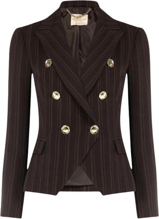 Rinascimento Giacca Corta Sfiancata - Dames - Blazers - Bruin - XL - Leer - Jassen