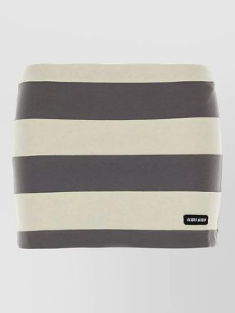 Miu Miu cotton mini skirt horizontal stripe pattern
