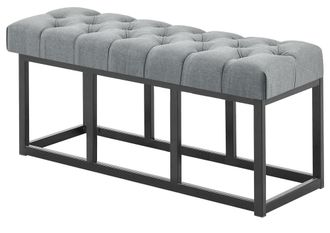 Clp Banco con patas de metal y asiento en Tela Gris oscuro