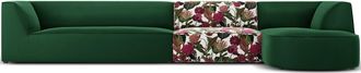CXL by Christian Lacroix 5-Sitzer Designer Ecksofa Charles, Green/ Garden Rosa Pattern