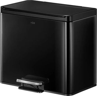 EKO Papelera De Pedal Recycler Acero 30 L Colector Doble