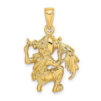 Diamond2Deal 14k Yellow Gold Large Aquarius Zodiac Charm