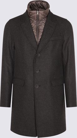 Herno Coats Blacks And Greys-Uomo