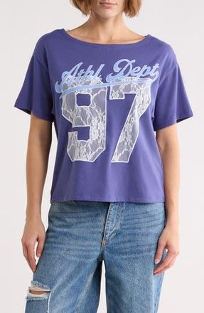Vinyl Icons Off the Shoulder Graphic T-Shirt in Navy at Nordstrom Rack, Size X-Small