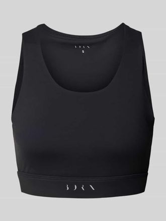 Born Living Yoga Bustier mit Label-Print Modell Nara in Black, Gr&ouml;&szlig;e XS