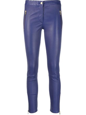 Arma cropped leather leggings - Blue