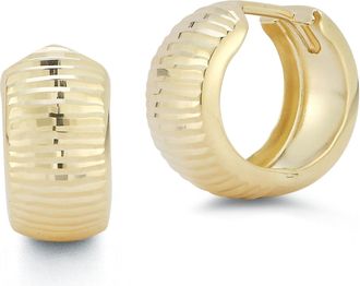Ember Fine Jewelry 14K Gold Diamond Cut Bold Huggies