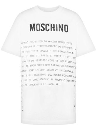 Moschino Katoenen T-shirt met tekst - Wit