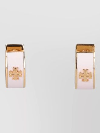Tory Burch hoop earrings two tone metal design