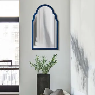 Dmora Espejo Mostarr, Marco Moldurado, Forma Rectangular, Tipo De Pared, 47x80h Cm Azul