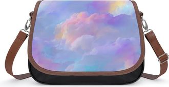 Generic Pastel Rainbow Marble Crossbody Bags for Women Shoulder Messenger Bag Purse Handbags