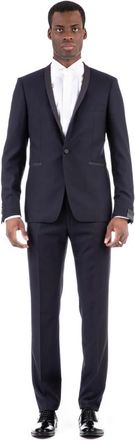 Tagliatore Blauwe Ceremonie Jurk met Shawl Revers - Heren - Business pakken - Blauw - XL - Kostuums