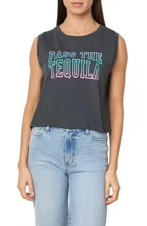 Kensie The Relaxed Muscle Graphic Tank in Black Oyster Tequila at Nordstrom Rack, Size Medium