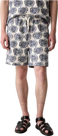 Les Deux Dahlia Jacquard Shorts - Heren - Korte Broeken - Blauw - M - Katoen - Korte Broeken
