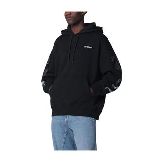 Off-white Hoodies, male, Black, Size: XL Metal Arrow Skate Hoodie