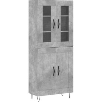 vidaXL Highboard Concrete Grey 69.5x34x180 cm Engineered Wood Vidaxl