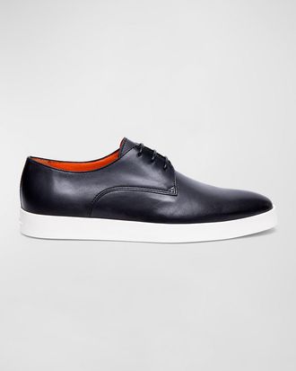 Santoni Mens Atlantis Leather Oxfords