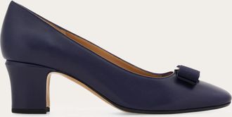 Ferragamo Women Vara bow block heel pump Blue Size 10.5