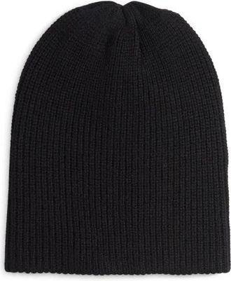 The Elder Statesman Rib Cashmere Watchman Cap in Black at Nordstrom