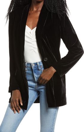 endless rose Velvet Blazer in Black at Nordstrom, Size X-Small