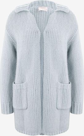 Hemisphere Dicker offener Cardigan aus Kaschmir und Baumwolle mit Hemdkragen