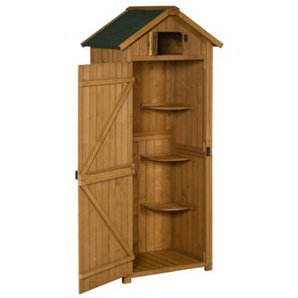 STILVORA Armario De Jard&iacute;n, Casa De Jard&iacute;n, Cobertizo De Herramientas Con Estantes, Techo De Asfalto, Ventana, Madera, Amarillo+verde 77 X 54,2 X 179 Cm