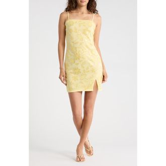 Madden Girl Floral Sequin Minidress in Yellow at Nordstrom Rack, Size X-Large
