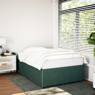 vidaXL Vidaxl - Estructura Cama Sin Colch&oacute;n Terciopelo Verde Oscuro 120x200 Cm