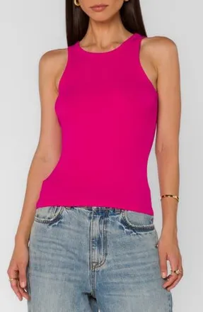 Velvet Heart Lindy Ribbed Knit Tank in Fuchsia Flambe at Nordstrom Rack, Size X-Small