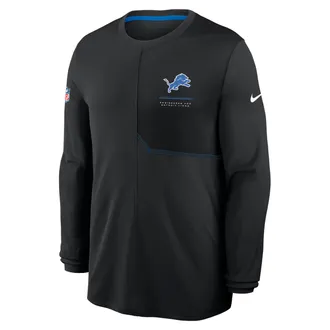 Nike Detroit Lions Sideline Coach Nike Mens Dri-FIT NFL Long-Sleeve Top in Black | 03B10B9B9J-B8B