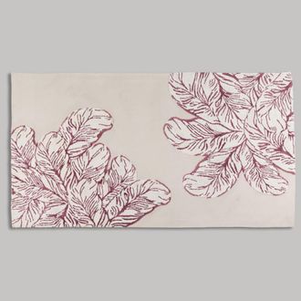 Maisons du monde Alfombra tufteada con estampado de hojas, beige, crudo y burdeos, 90x150 cm