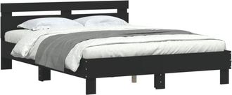 vidaXL Bed Frame with led without Mattress Black 140x190 cm Vidaxl