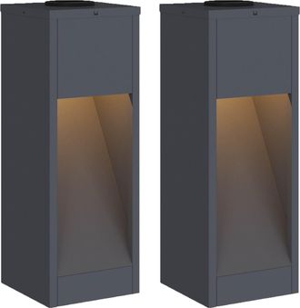 vidaXL Luz De Sendero Led Solar 2 Uds. Blanco C&aacute;lido 18 X 18 X 50 Cm Vidaxl