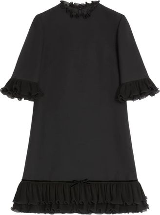 Valentino Garavani Abito corto con ruches - Nero