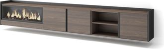Skraut Home Skraut Home - Mueble Tv, Televisi&oacute;n, Muebles De Sal&oacute;n, Almacenaje, 315x35x50cm, Para Tv Hasta 80, Chimenea El&eacute;ctrica Xxl, Colgado, Suspendido, Estilo 