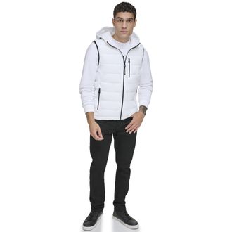 Calvin Klein Mens Puffer Vest Jacket, White, L