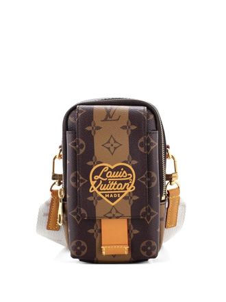 Louis Vuitton Nigo Flap Double Phone Pouch Limited Edition Stripes Monogram Canvas crossbody bag - Brown